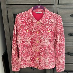 Beautiful red and white size M Isaac Mizrahi Live jacket with gold buttons